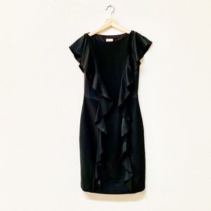 Temperly London Ruffle Black Sheath Dress
